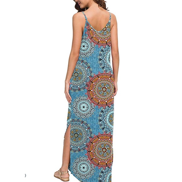 NWOT Patterned Maxi Dress w pockets - Picture 3 of 5